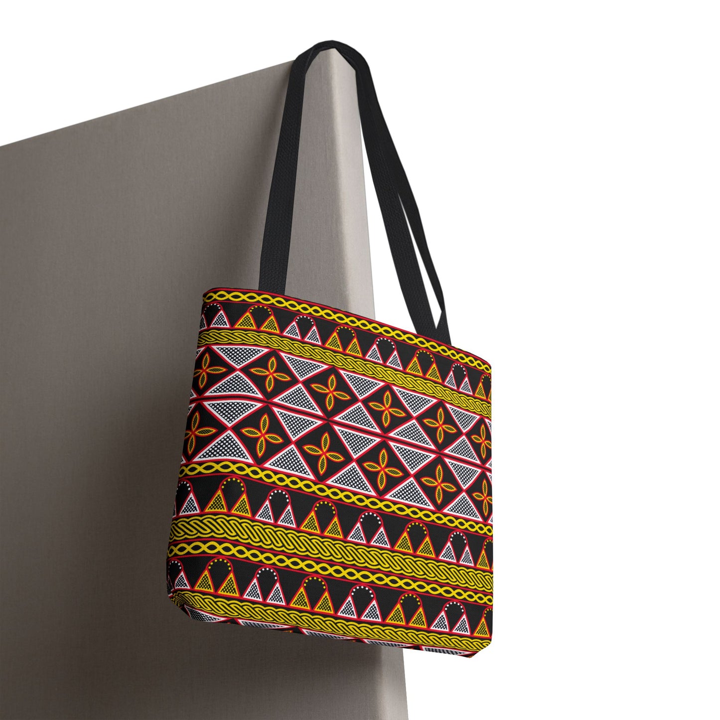 Yellow Cameroon Toghu Print Canvas Tote Bag