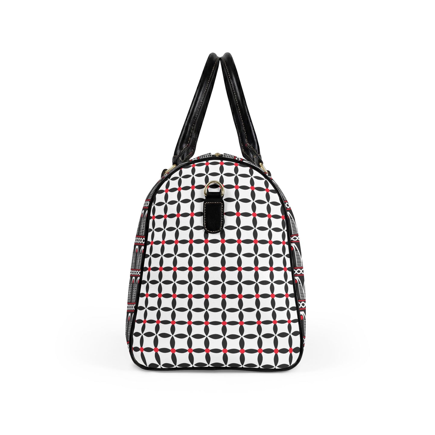 NEW Vegan Leather Travel Bag, Geometric Bell Toghu and Floral Toghu Sides