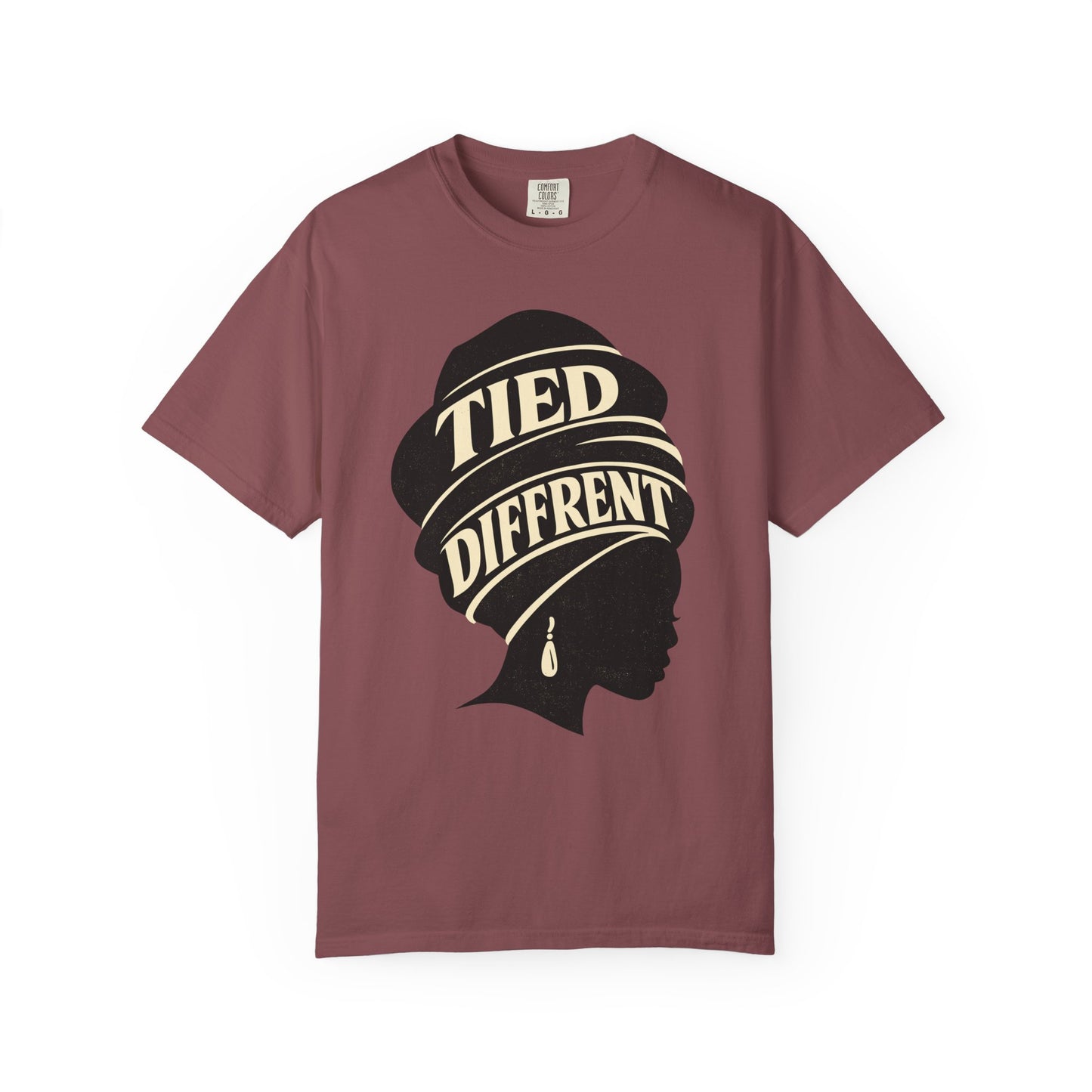 Tied Different headwrap silhouette Unisex Garment-Dyed T-shirt