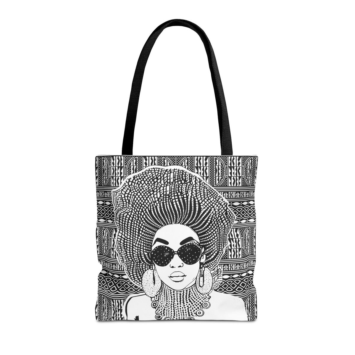 Madame Headtie(BW) on BW Ndop Tote AOP Tote Bag
