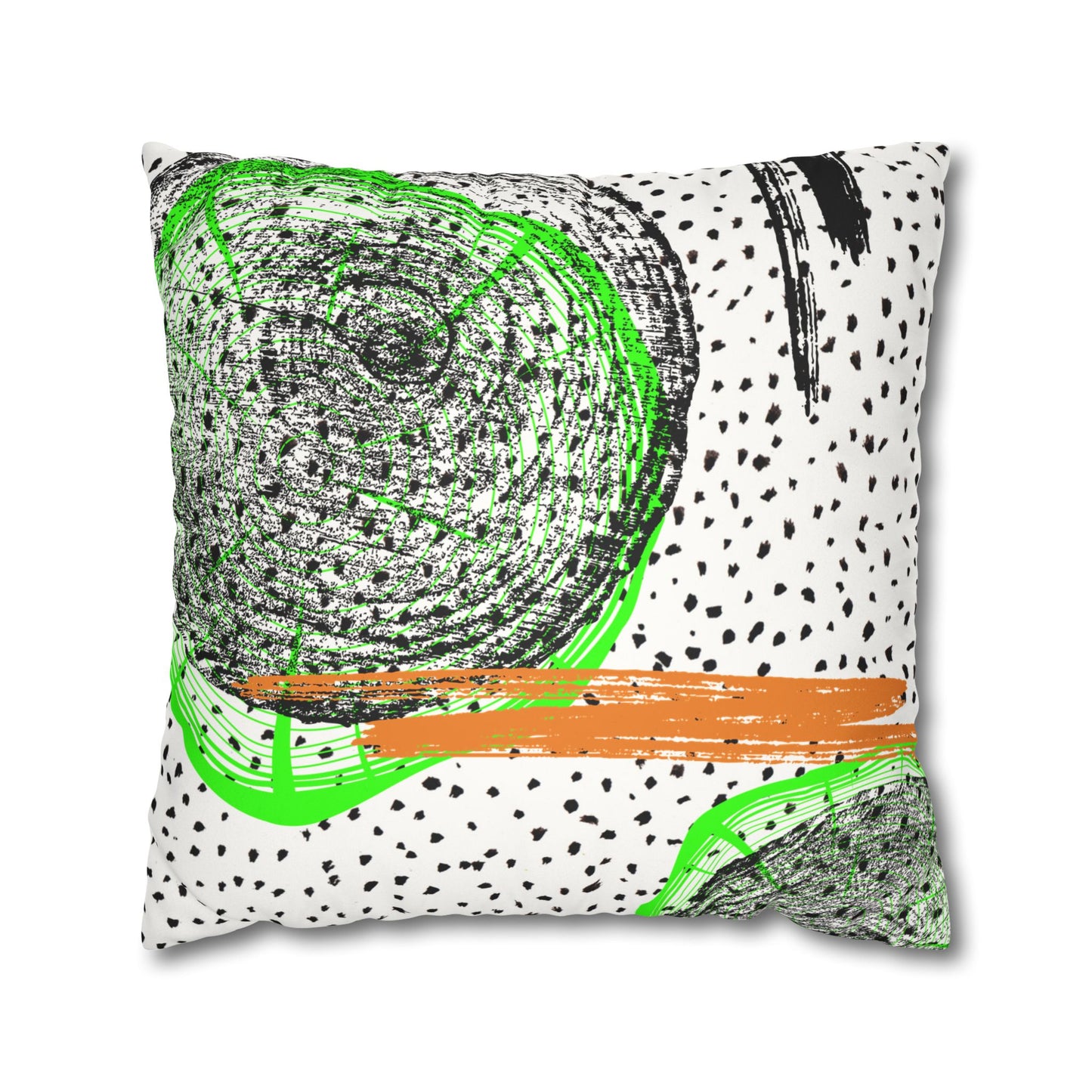 Cheetahs and Abstract Rings Faux Suede Square Pillow Case