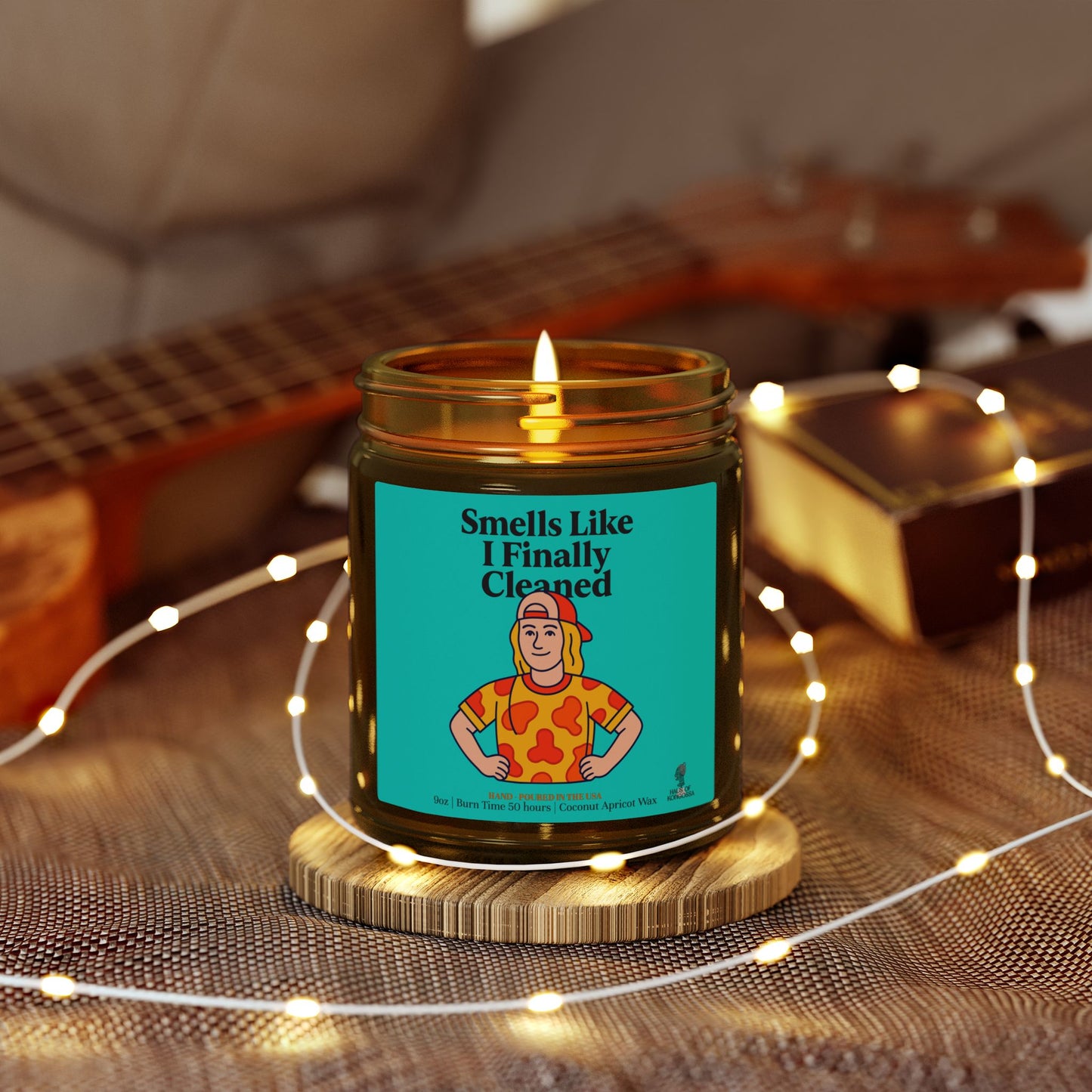 Smells Like I finally Cleaned Coconut Apricot Wax Scented Candles (Color), Afrocentric Candle, Home Fragrance Decor, Aromatherapy Gift, Relaxation Candle