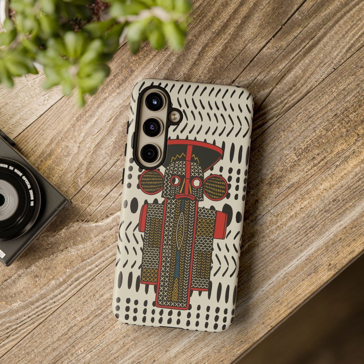 Elephant Mask Phone Case, African Art Design, Stylish Protective Cover for Samsung and iPhone, Unique Accessory, Gift Idea