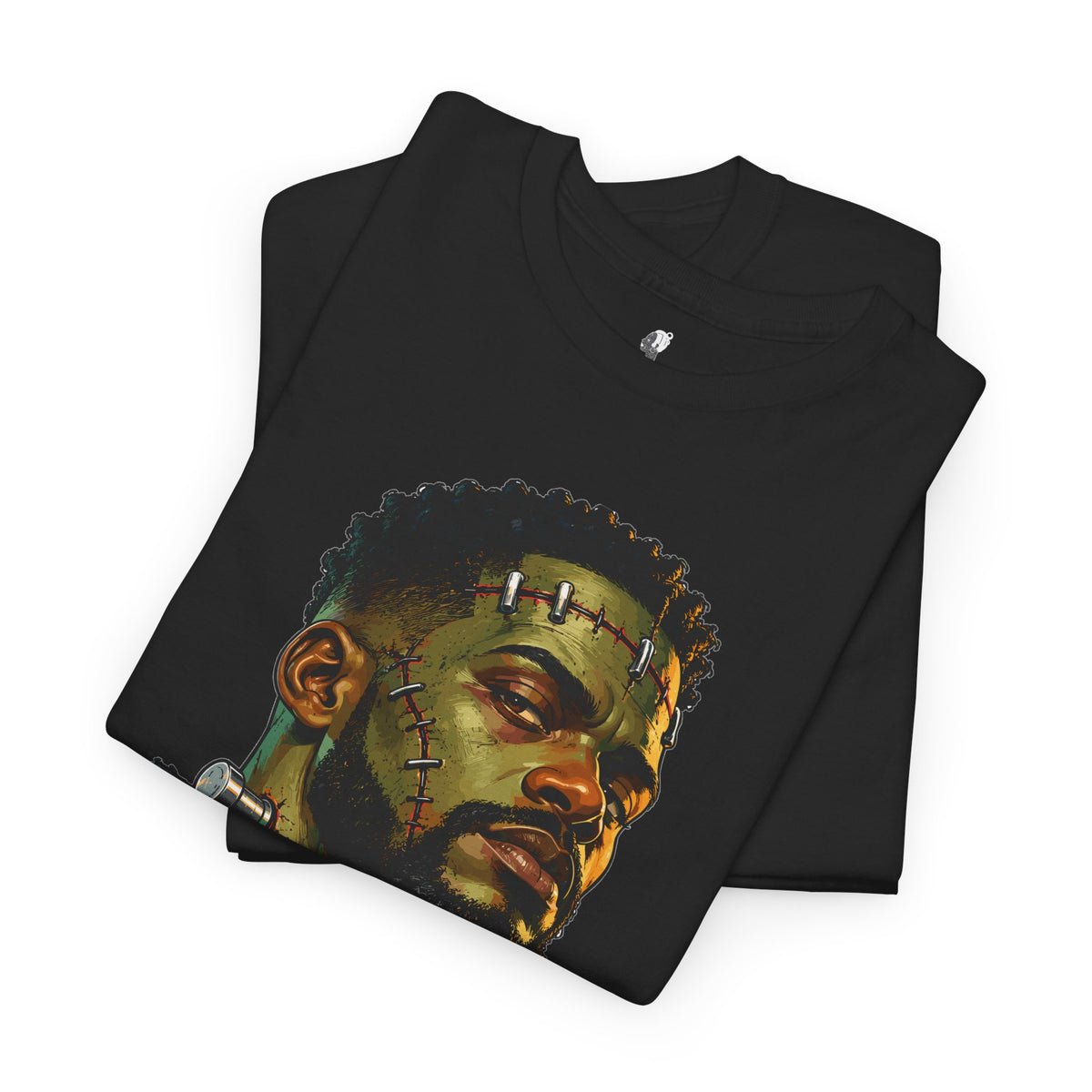 Dead Fly Afro Frankenstein Halloween Tee Unisex Heavy Cotton Tee