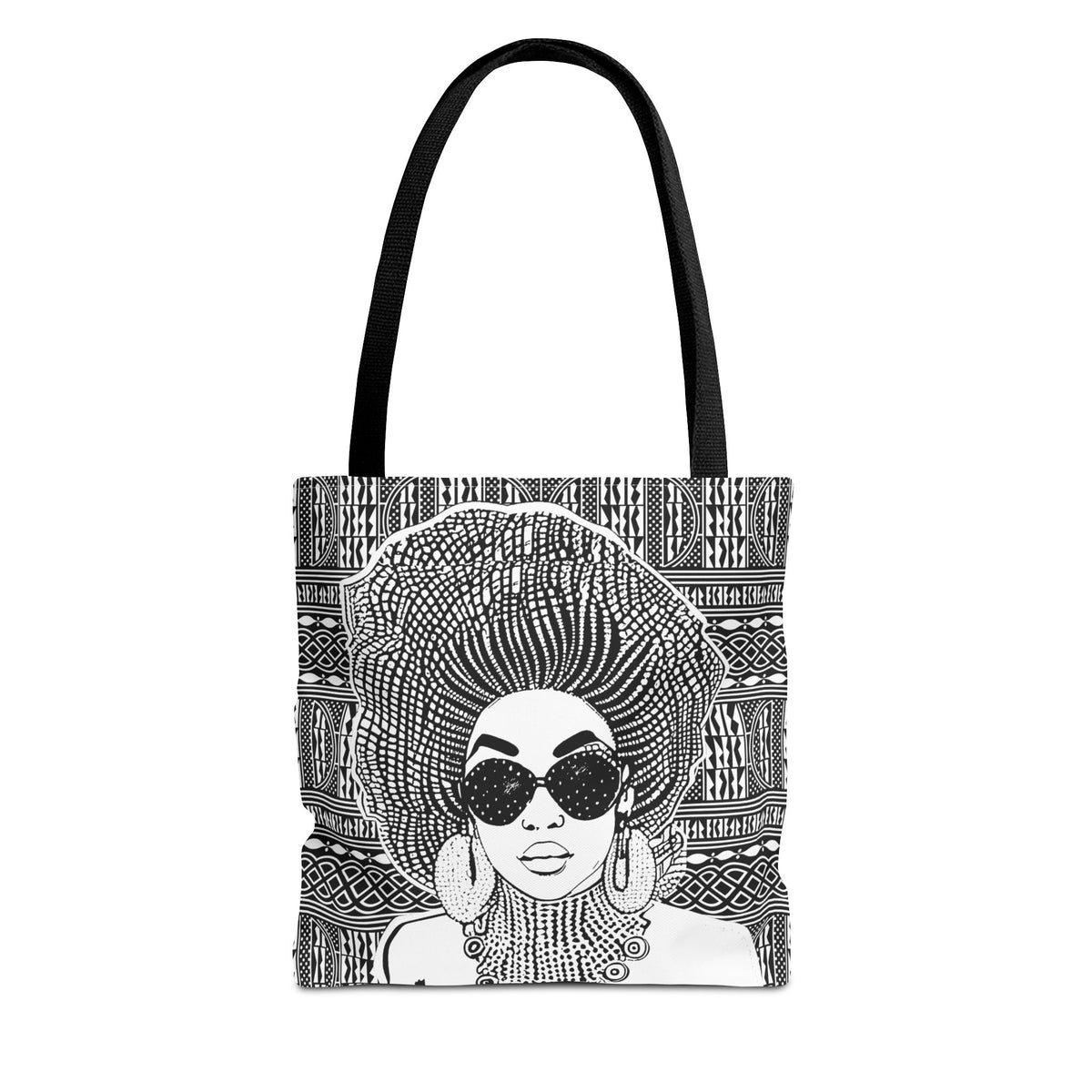 Madame Headtie(BW) on BW Ndop Tote AOP Tote Bag