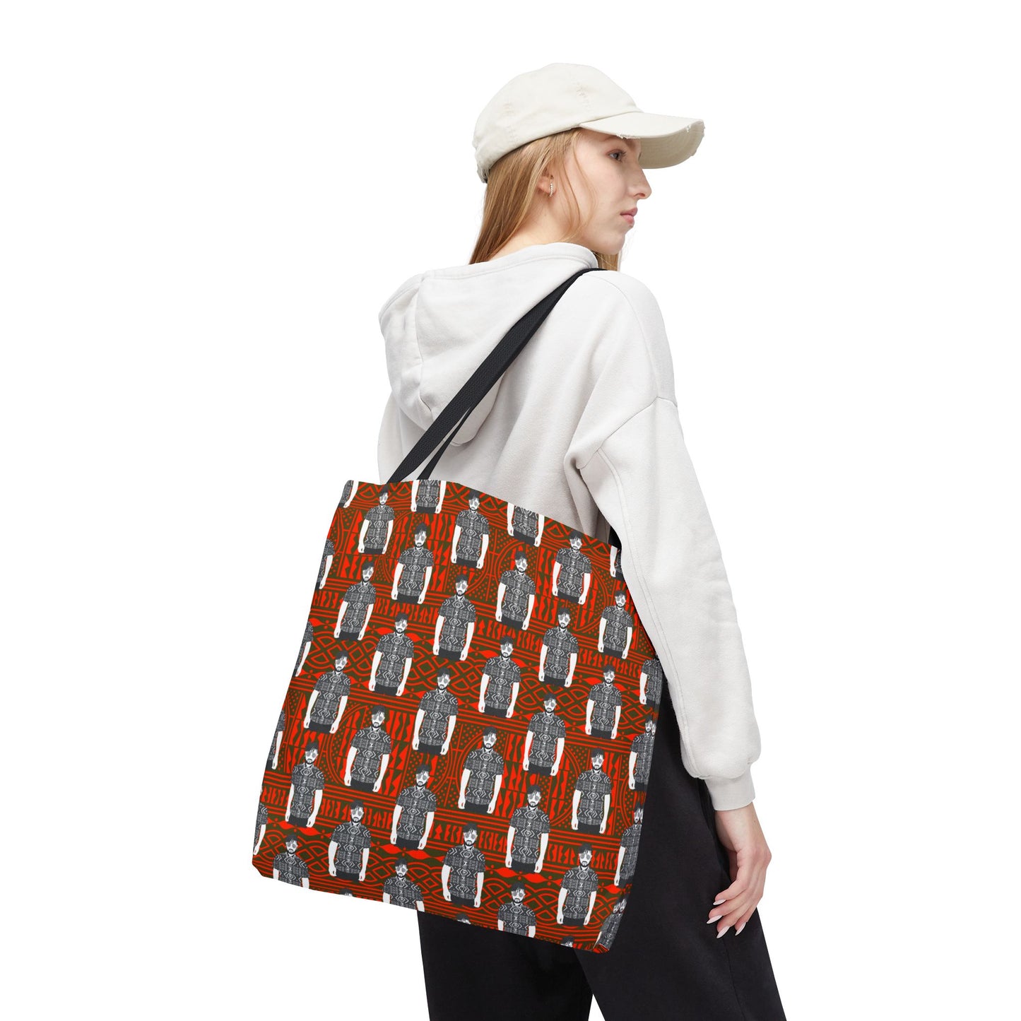 Pascale in BW Mudcloth CanvasTote Bag