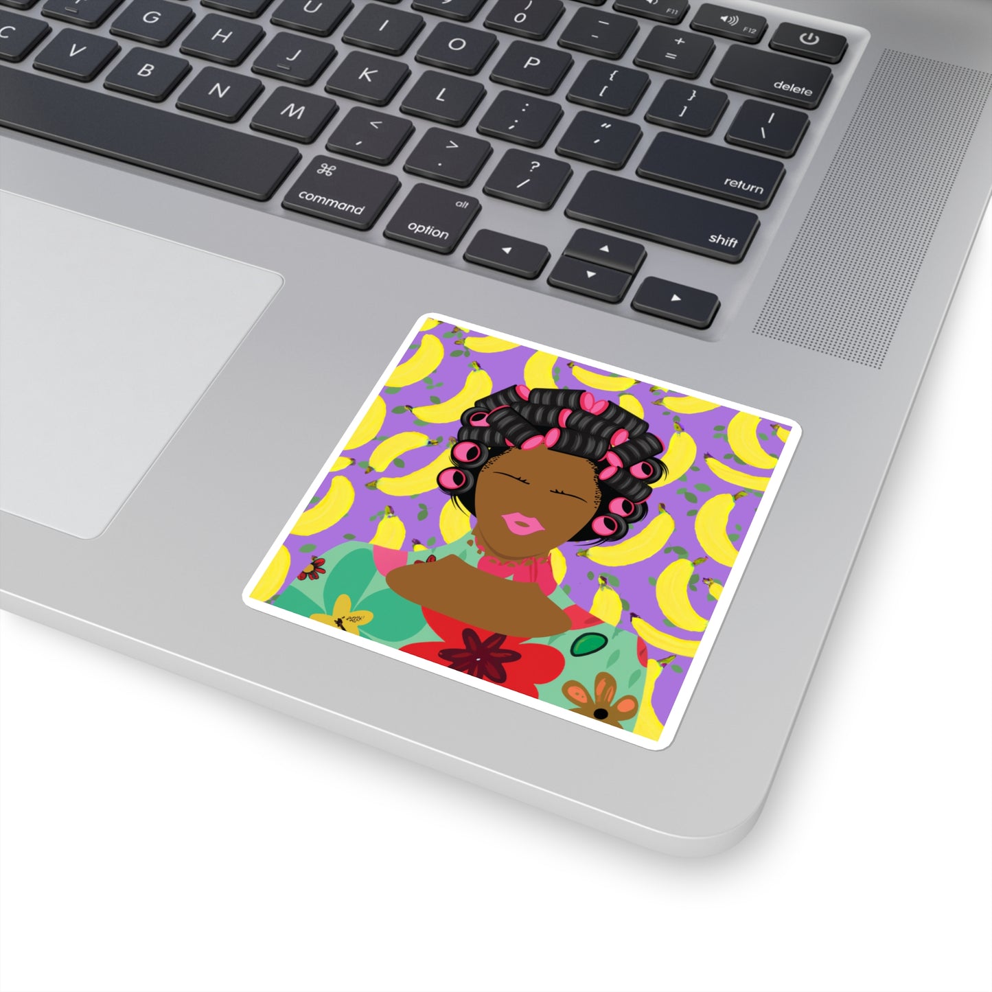 Chantal loves Bananas Square Stickers