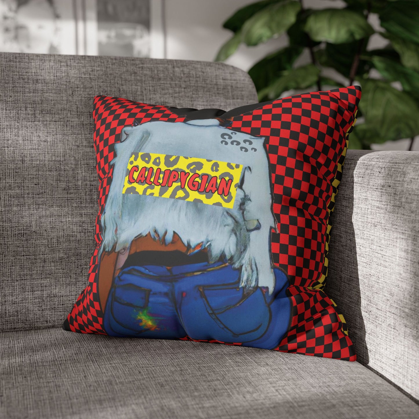 Callipygian Girl and Don't Touch my Hair Two-Sided Faux Suede Square Pillow Case