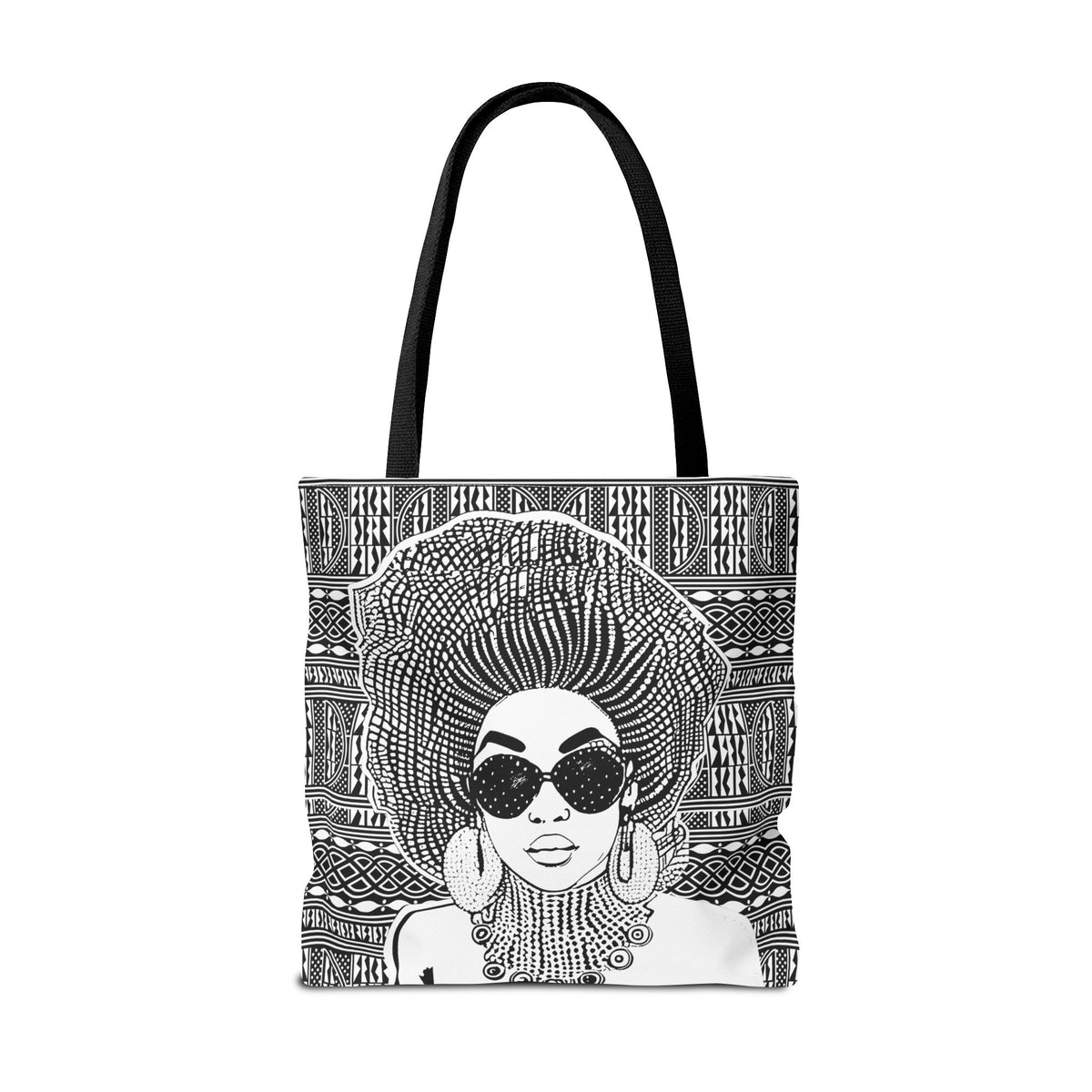 Madame Headtie(BW) on BW Ndop Tote AOP Tote Bag