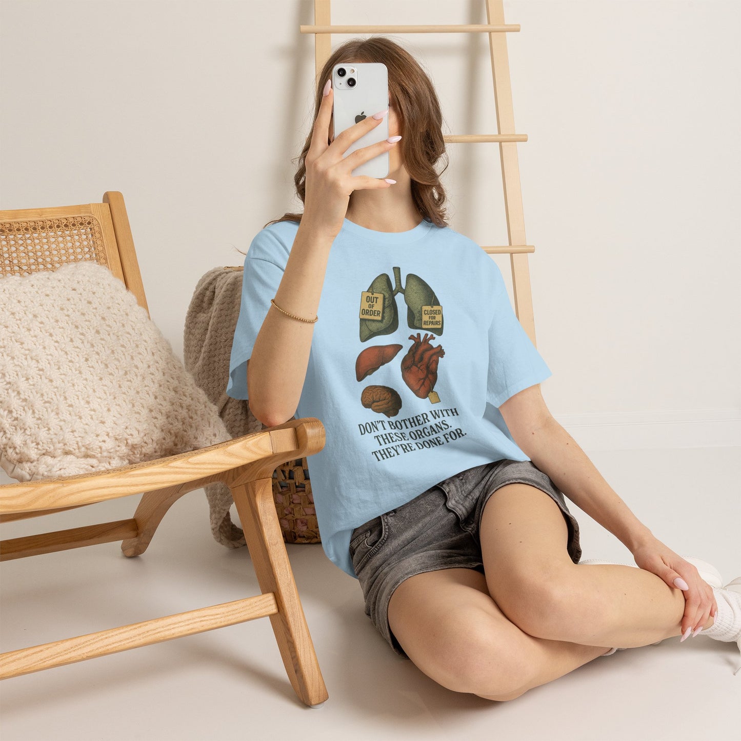 Funny Anatomy T-Shirt, Don't Bother With These Organs Graphic Tee, Unisex Heavy Cotton Shirt, Dark Humor Gift, Sarcastic Science Shirt