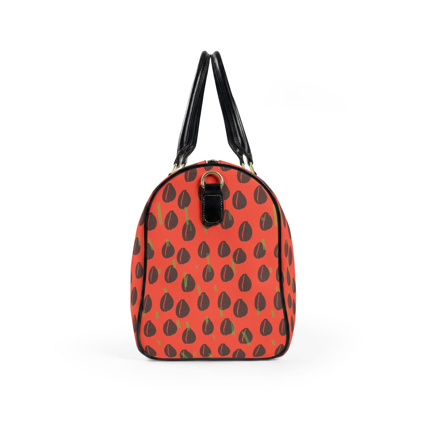 NEW Vegan Leather Orange Cowries Waterproof Travel Bag