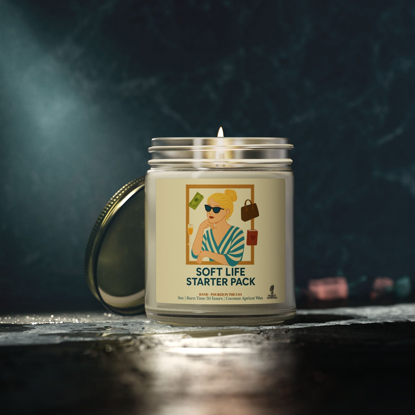 Soft Life Starter Pack Coconut Apricot Wax Scented Candles, Home Fragrance Decor, Aromatherapy Gift, Relaxation Candle