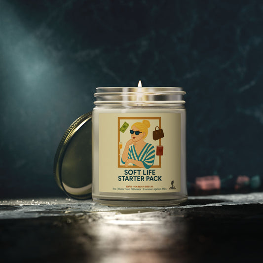 Soft Life Starter Pack Coconut Apricot Wax Scented Candles, Home Fragrance Decor, Aromatherapy Gift, Relaxation Candle