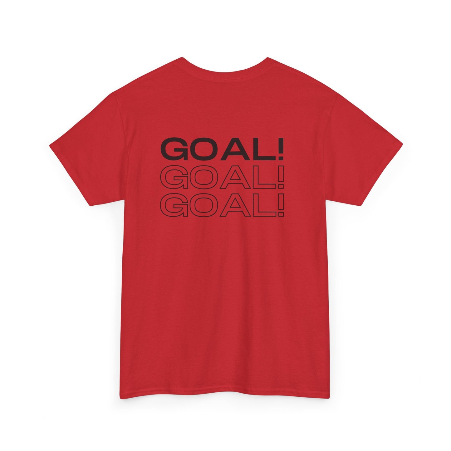 GOAL!! - BW Football on Yellow Toghu with Back Design Unisex Heavy Cotton Tee