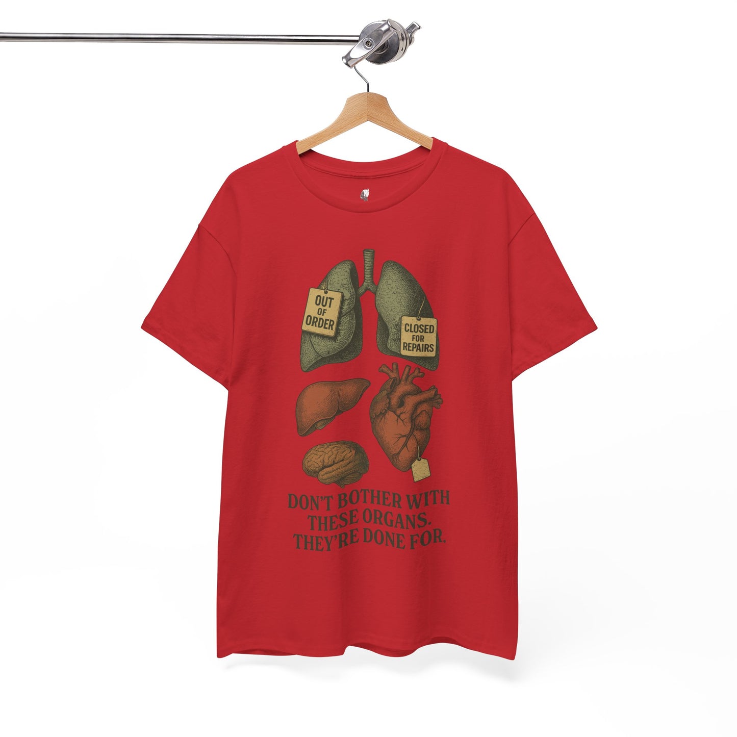 Funny Anatomy T-Shirt, Don't Bother With These Organs Graphic Tee, Unisex Heavy Cotton Shirt, Dark Humor Gift, Sarcastic Science Shirt