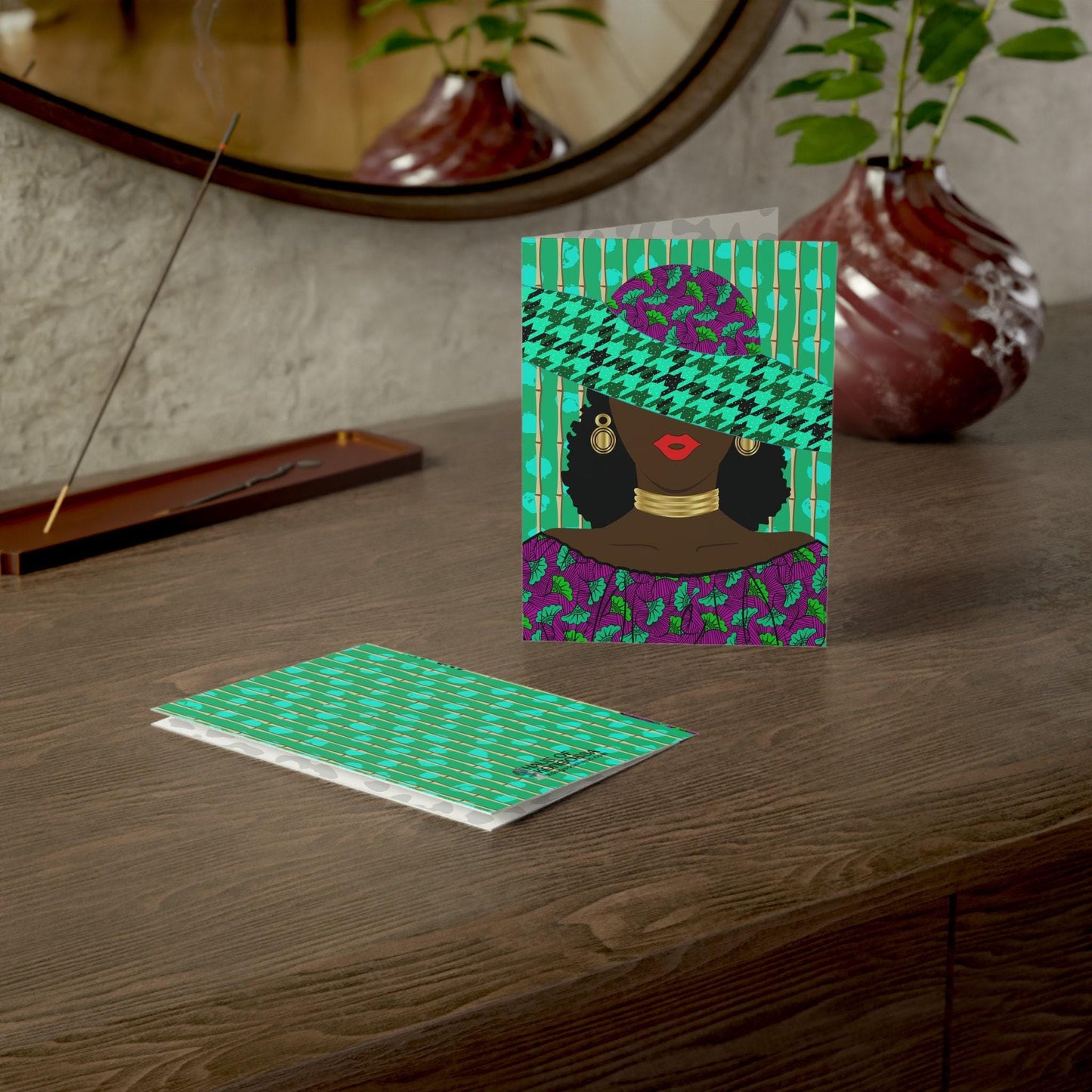 Lady in Waiting African Greeting Cards (1, 10pcs)