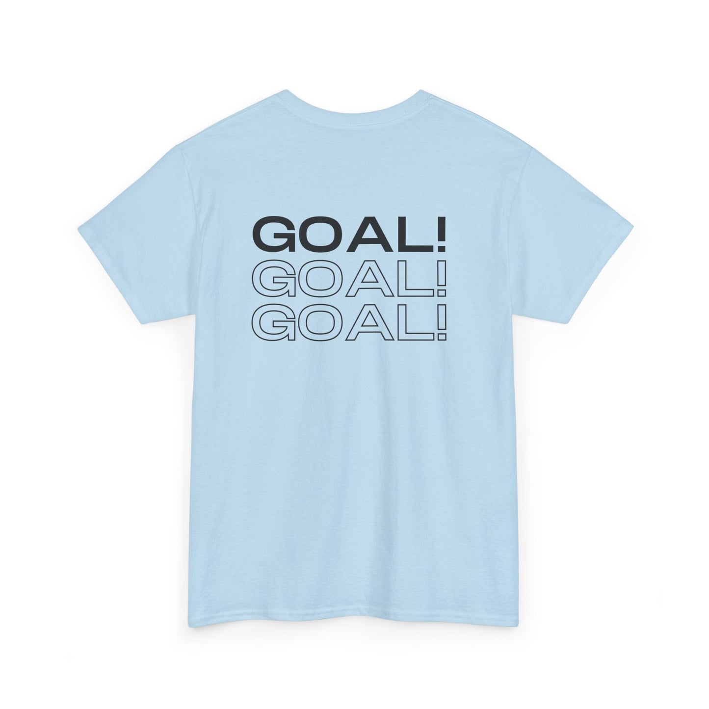 GOAL!! - BW Football on Yellow Toghu with Back Design Unisex Heavy Cotton Tee