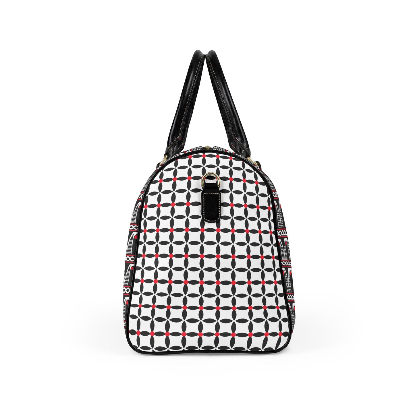NEW Vegan Leather Travel Bag, Geometric Bell Toghu and Floral Toghu Sides