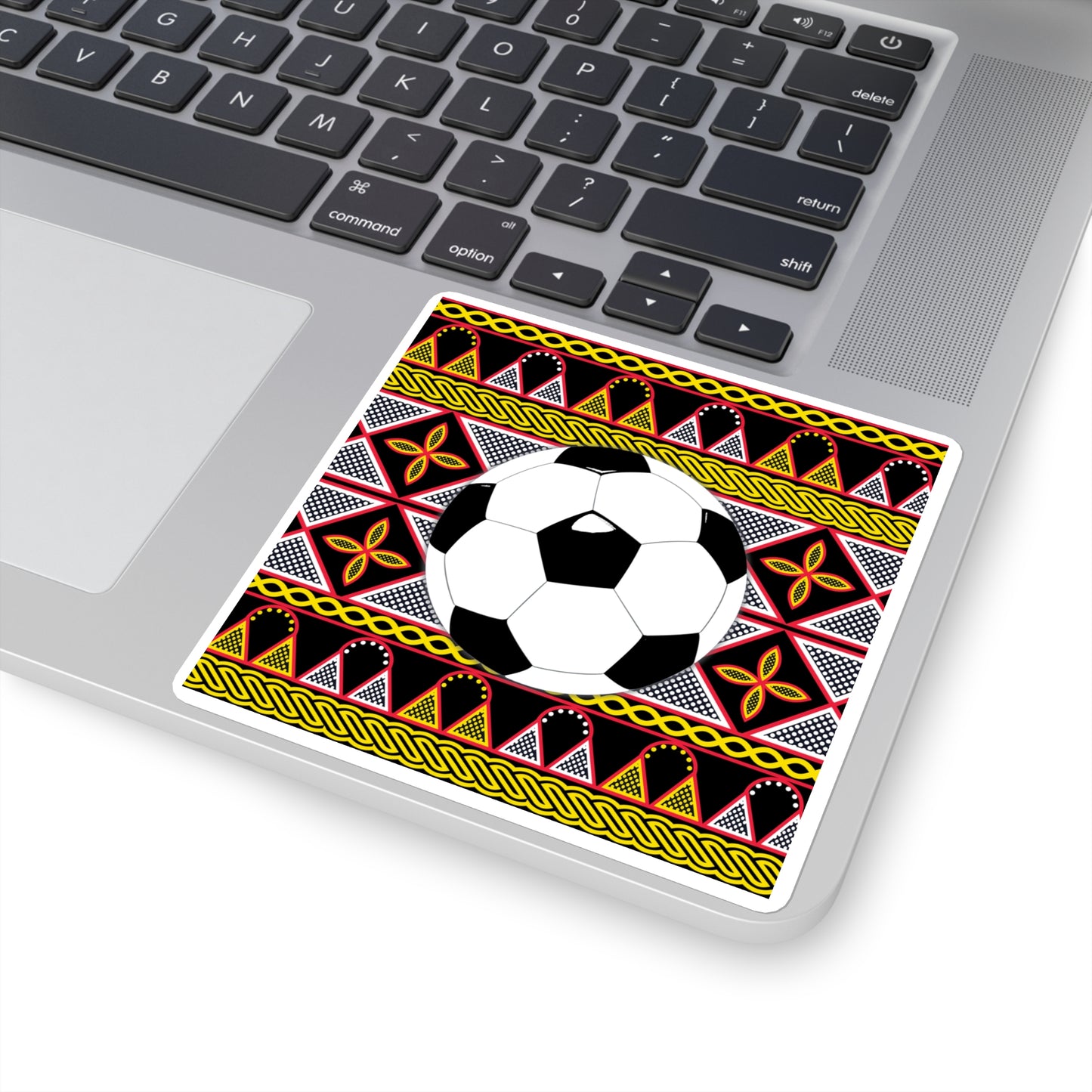 Futbol on Yellow Toghu Square Stickers