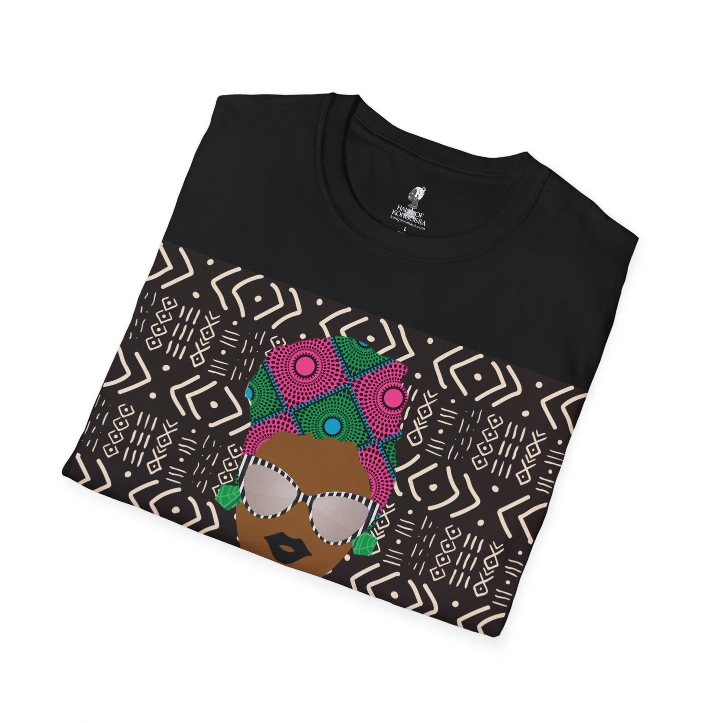Sabi - Floral on Mudcloth Unisex Softstyle T-Shirt