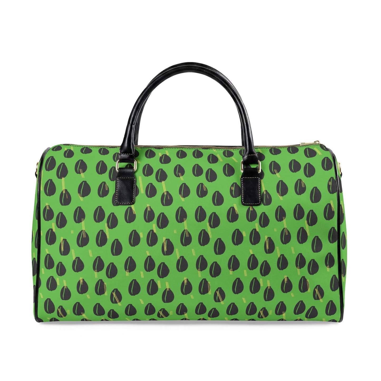 NEW Cowries on Green print Vegan Leather Travel Bag
