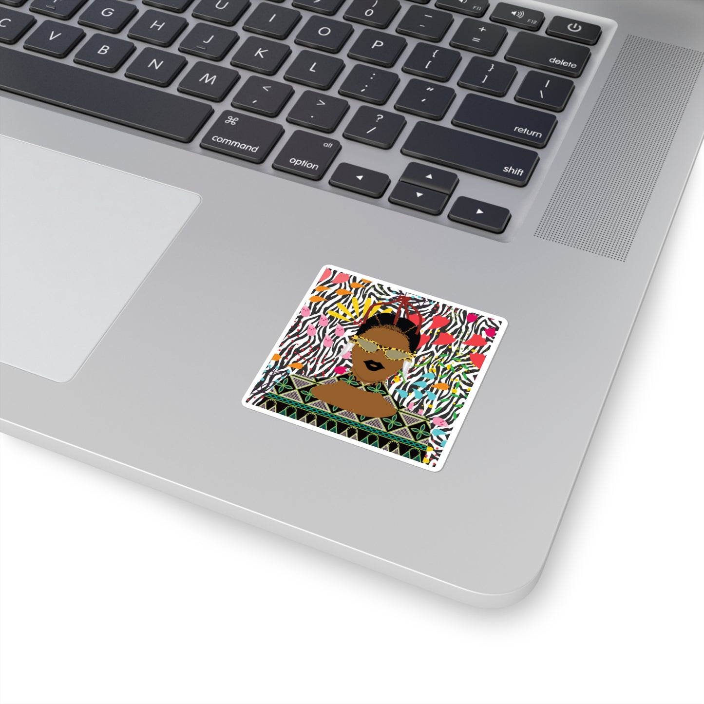 Manyi Square Stickers, on Zebra flora