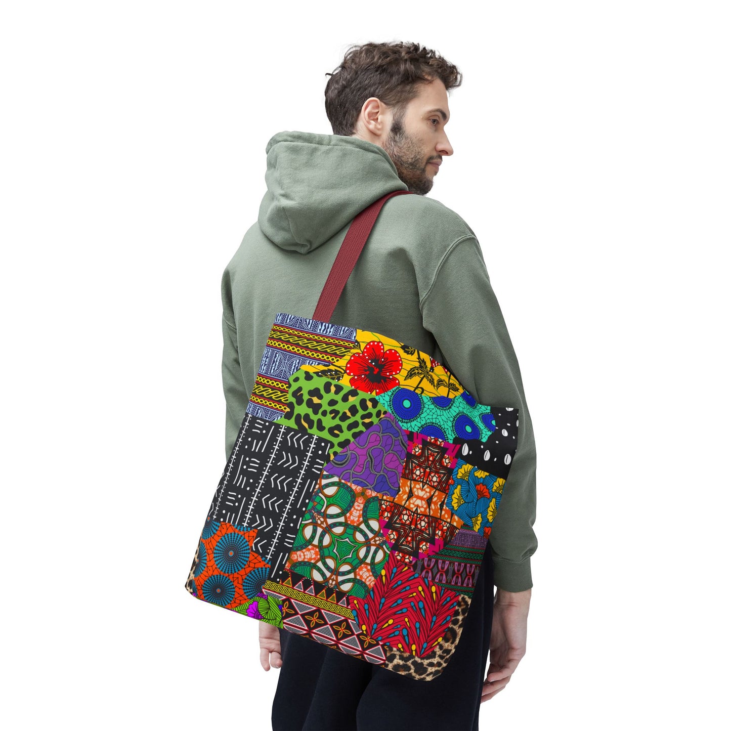 AfrikQuilt Ankara Print Canvas Tote Bag