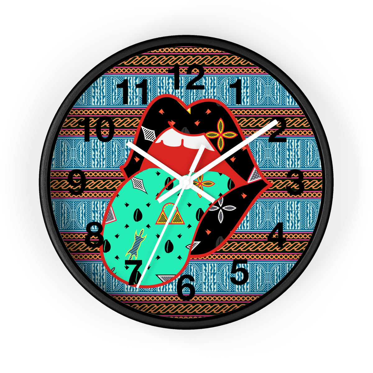 Lipsie Wood Wall Clock, Lipsie 10" x 10", Silent AA Battery, Indoor Use!