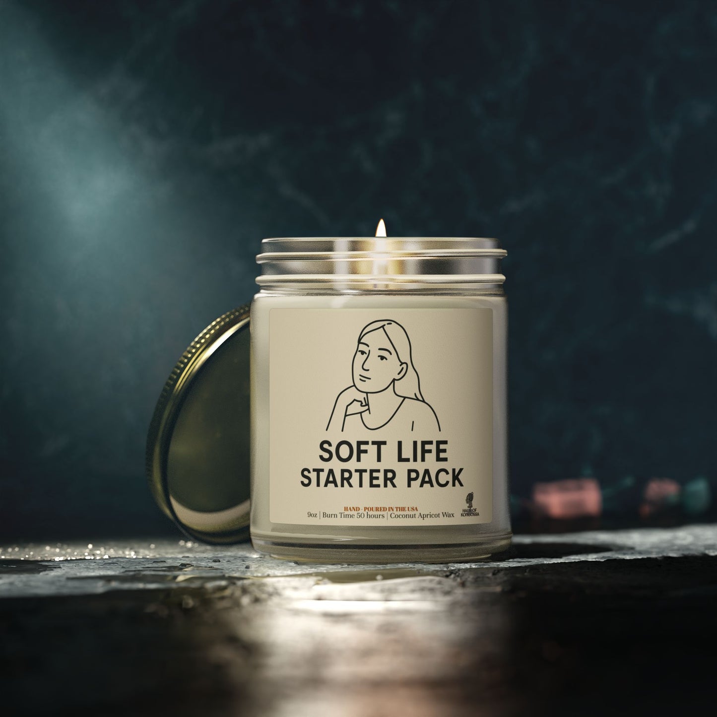 Soft Life Starter Pack Coconut Apricot Wax Scented Candles (Black and White), Afrocentric Candle – African Inspired Home Decor,Home Fragrance Decor, Aromatherapy Gift, Relaxation Candle