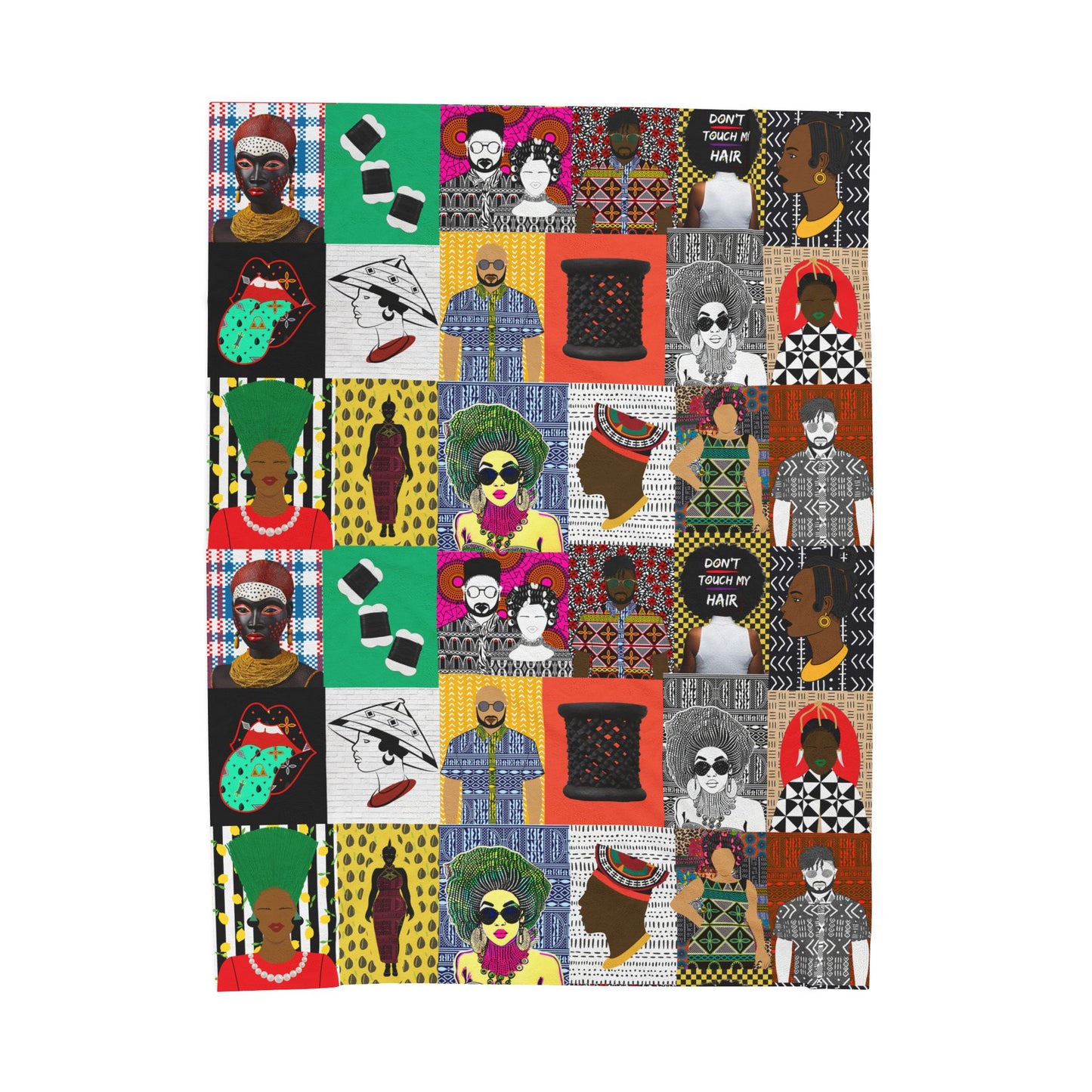 The Pipo Velveteen Blanket, Cozy Throw, Ethnic Design Bedding, Soft Afrocentric Bedspread, Warm Living Room Decor, Unique Cultural
