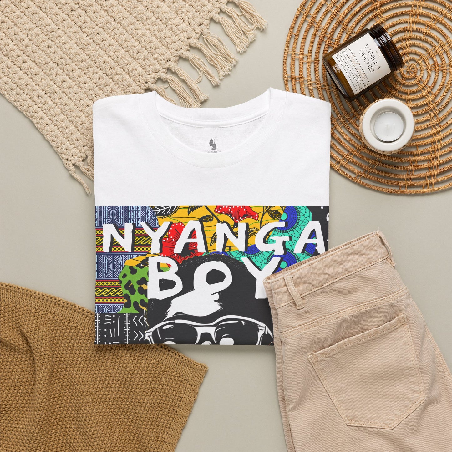 Nyanga Boy Unisex T-Shirt for African Art Lovers, Afrocentric Clothing, African Heritage Top, Tee for Men and Women - Front Design