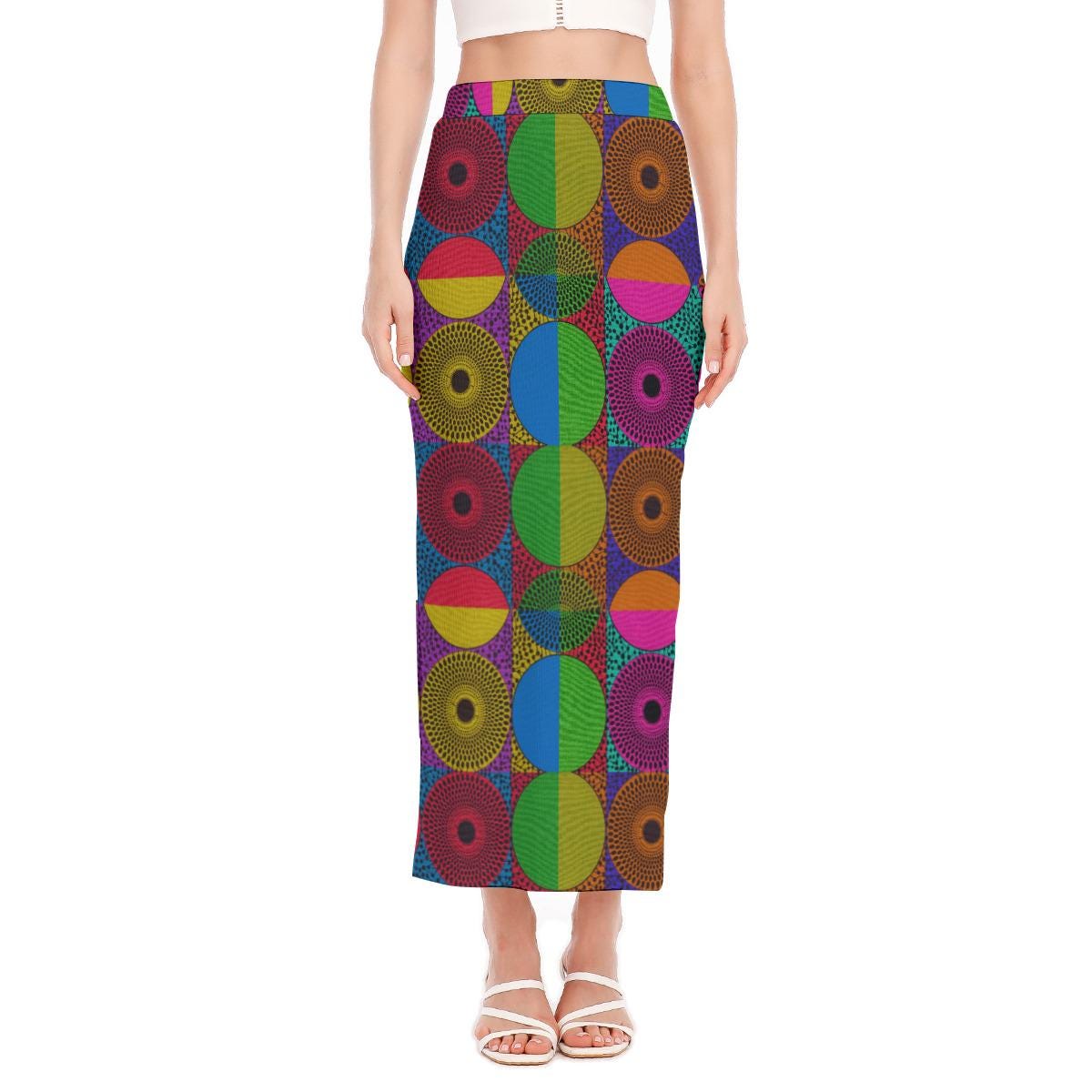 Circle Ankara Maxi Skirt: Women's African Print Side Slit