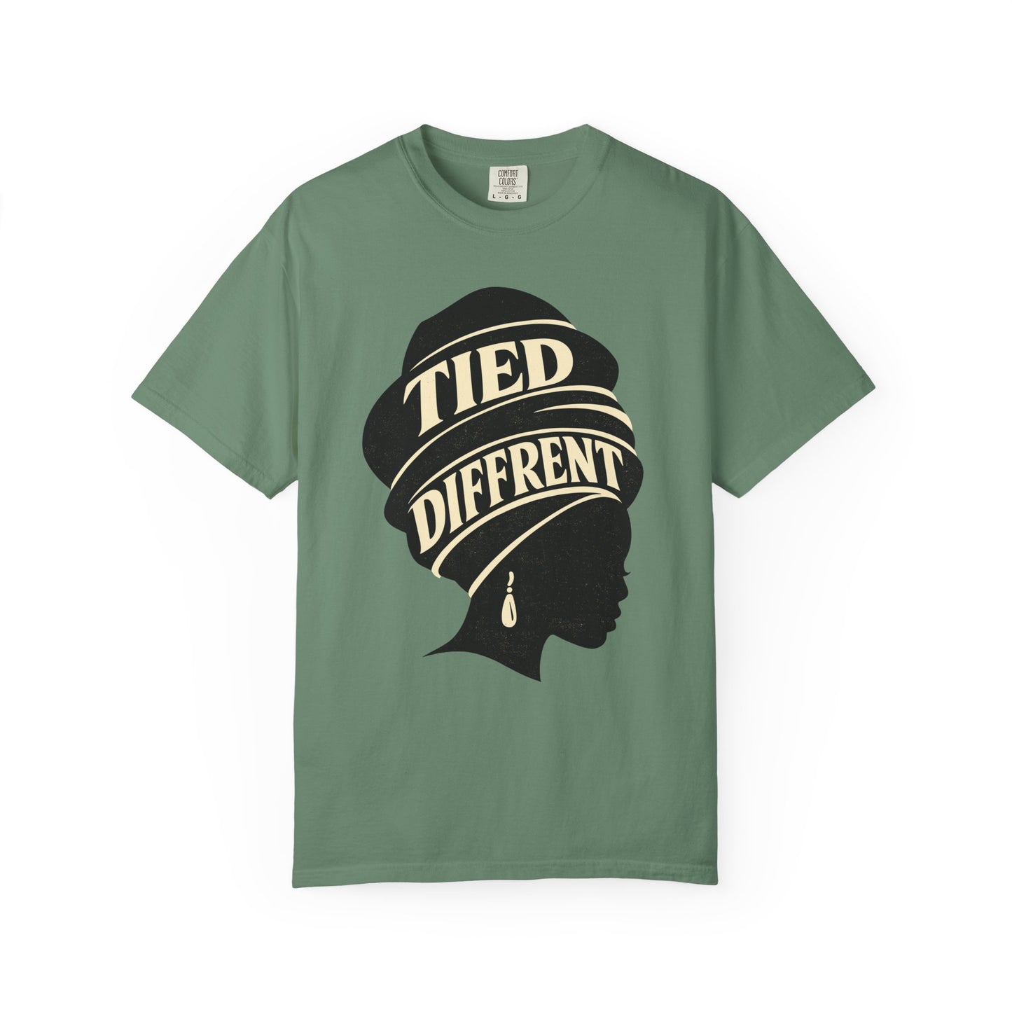 Tied Different headwrap silhouette Unisex Garment-Dyed T-shirt