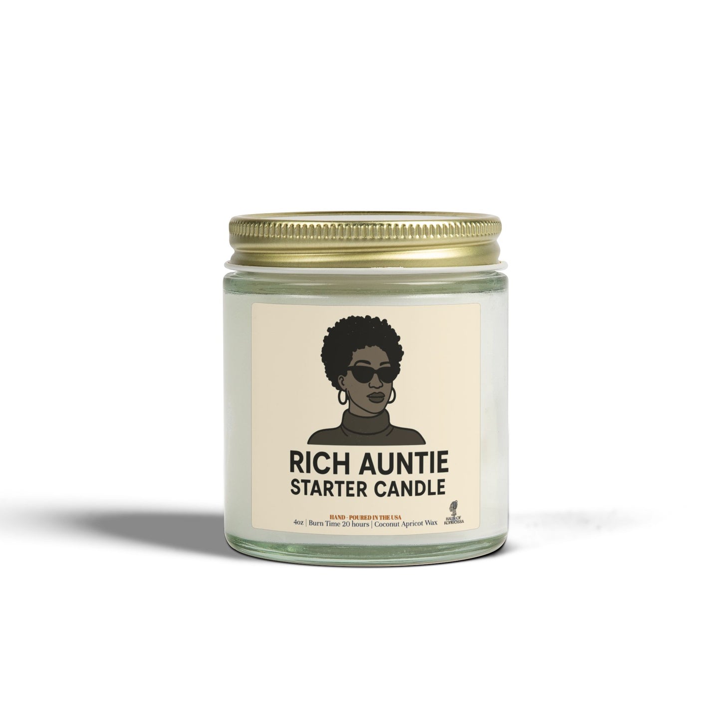 Rich Auntie Coconut Apricot Wax Scented Candles (Black and White), Afrocentric Candle – African Inspired Home Decor,Home Fragrance Decor, Aromatherapy Gift, Relaxation Candle