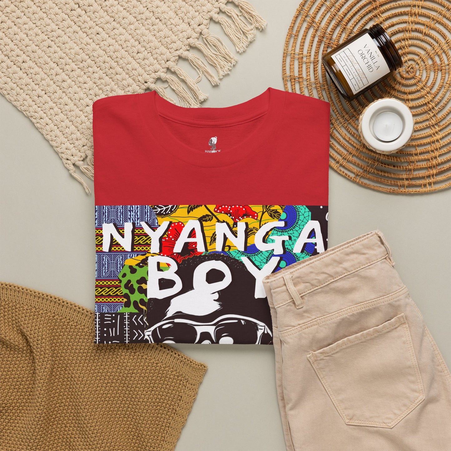 Nyanga Boy Unisex T-Shirt for African Art Lovers, Afrocentric Clothing, African Heritage Top, Tee for Men and Women - Front Design