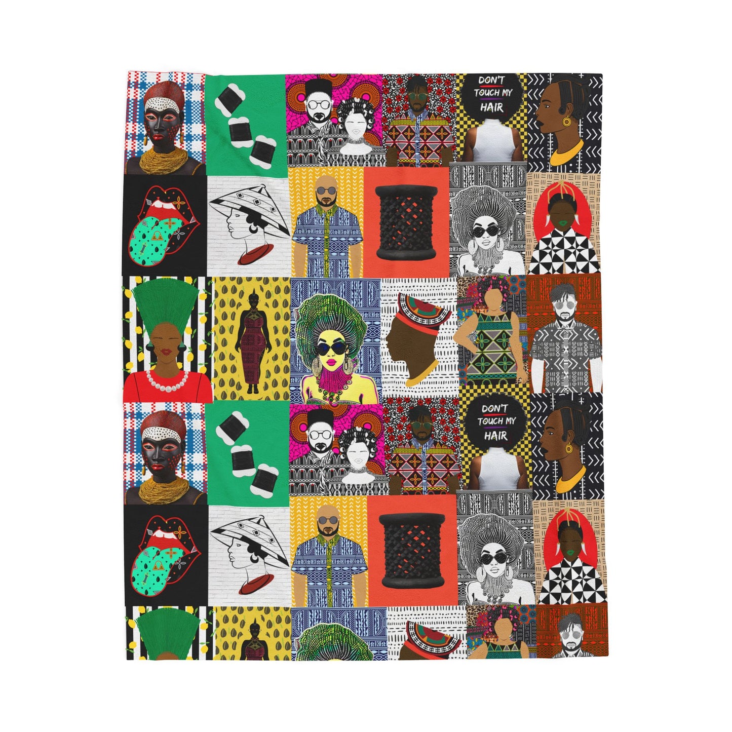 The Pipo Velveteen Blanket, Cozy Throw, Ethnic Design Bedding, Soft Afrocentric Bedspread, Warm Living Room Decor, Unique Cultural