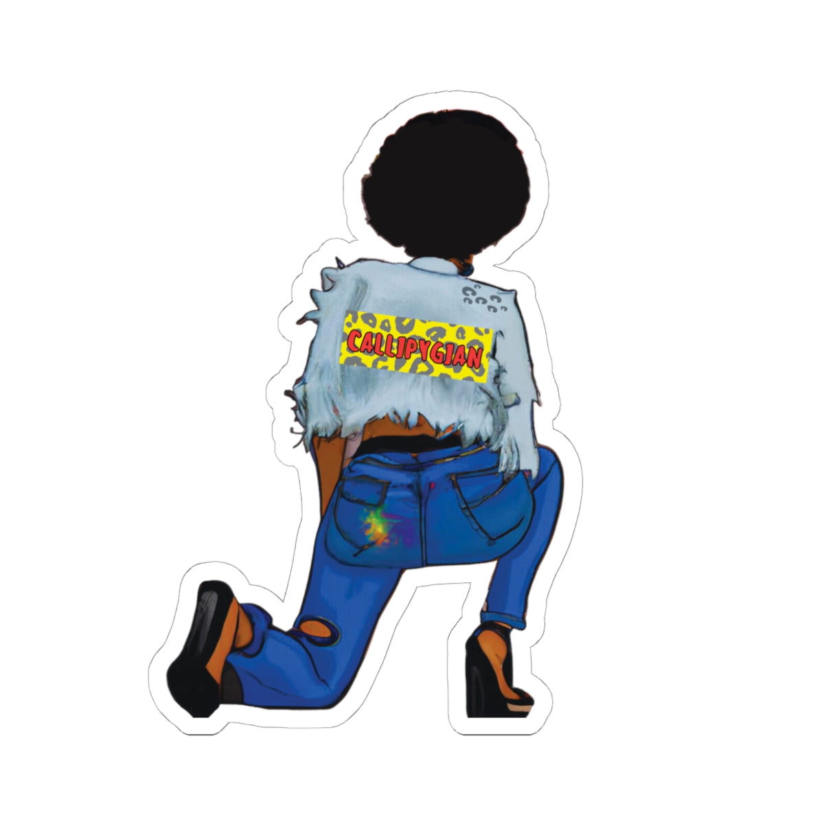 Callipygian Girl Kiss-Cut Stickers