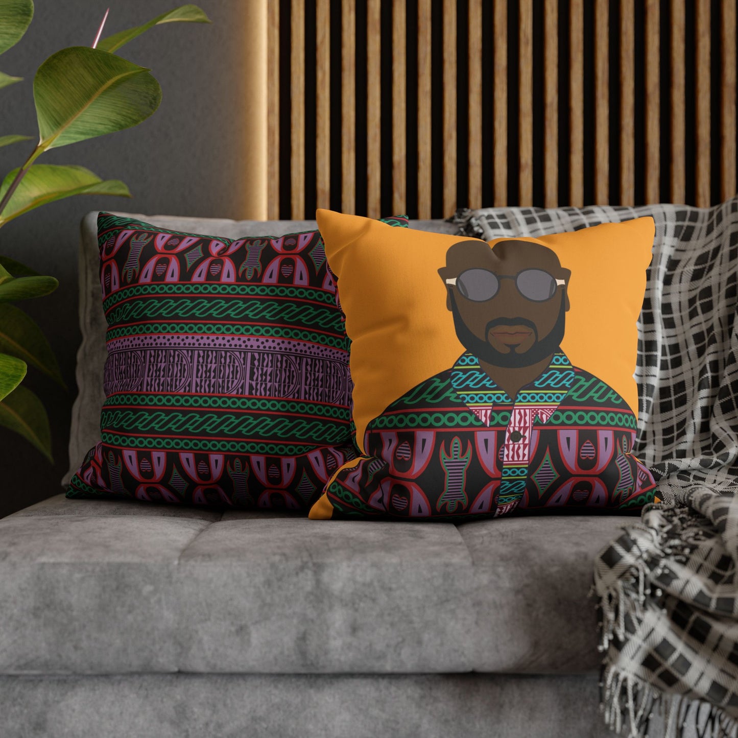 Le Monsieur Faux Suede Square Pillow Case in Purple Toghu