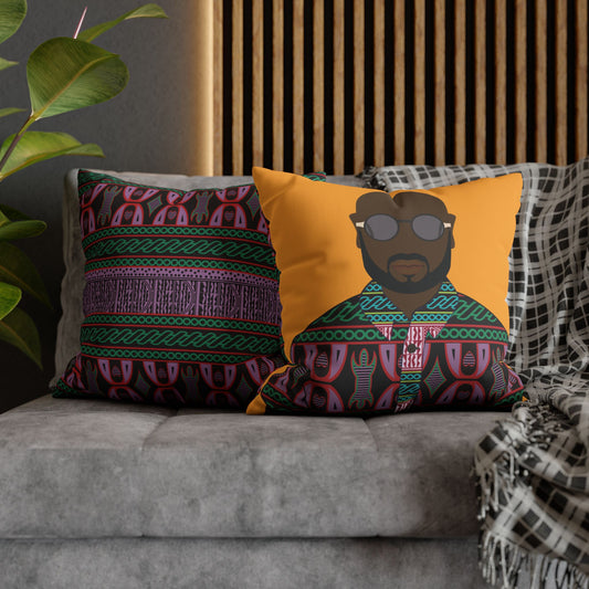 Le Monsieur Faux Suede Square Pillow Case in Purple Toghu