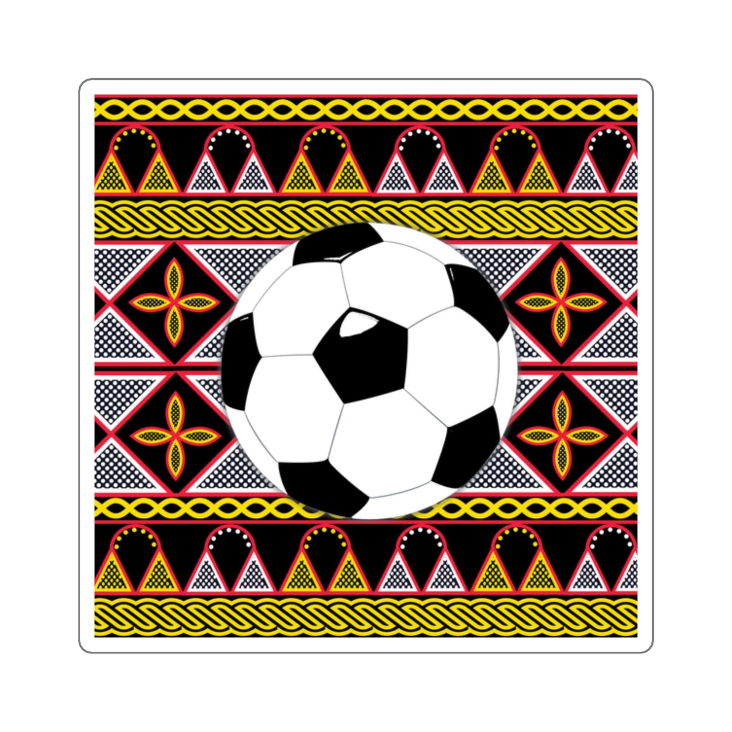 Futbol on Yellow Toghu Square Stickers