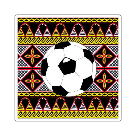 Futbol on Yellow Toghu Square Stickers