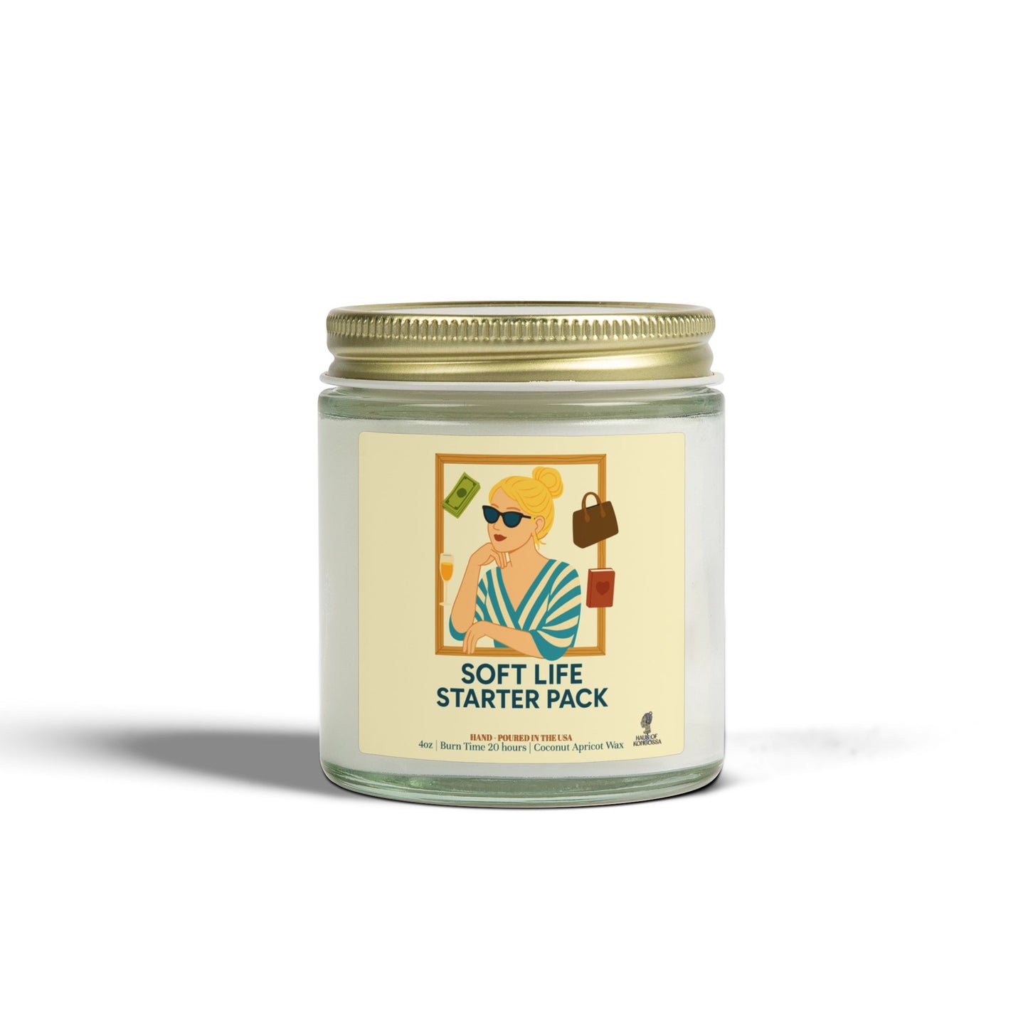 Soft Life Starter Pack Coconut Apricot Wax Scented Candles, Home Fragrance Decor, Aromatherapy Gift, Relaxation Candle