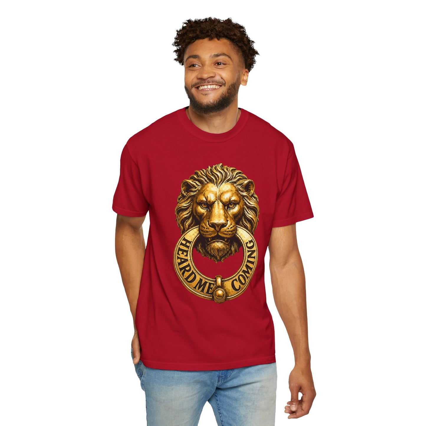 Gold Lion Knocker Unisex Garment-Dyed T-shirt