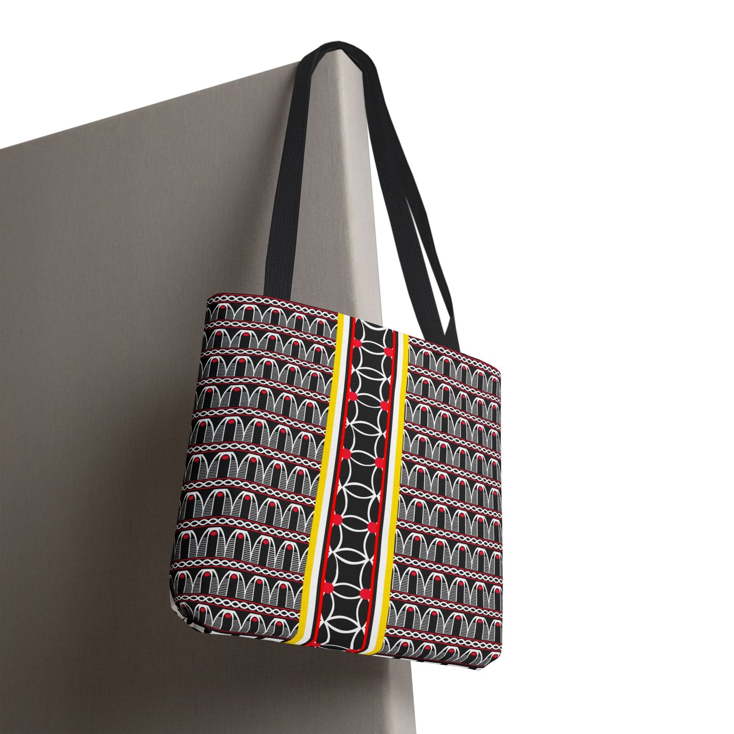 Toghu BW Bells with Flora Strip Tote - Two-Sided Design AOP Bag