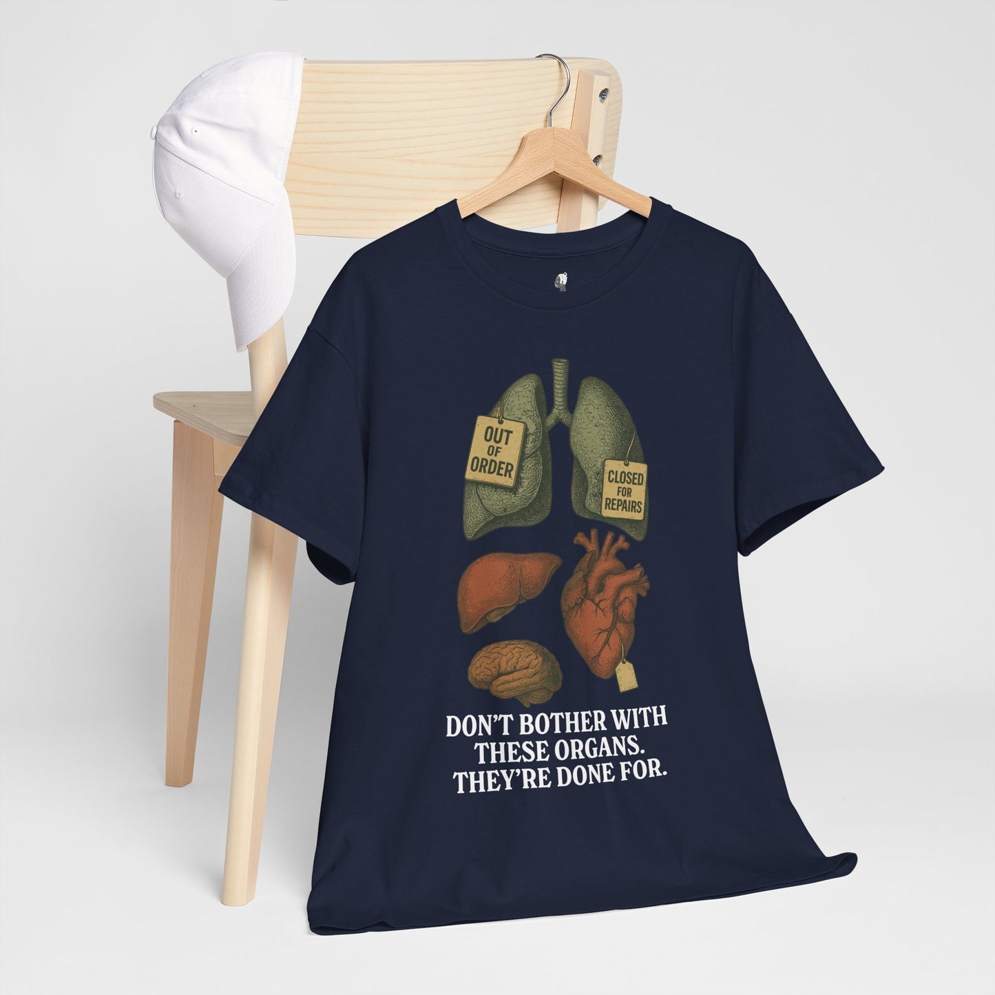 Funny Anatomy T-Shirt, Don't Bother With These Organs Graphic Tee, Unisex Heavy Cotton Shirt, Dark Humor Gift, Sarcastic Science Shirt