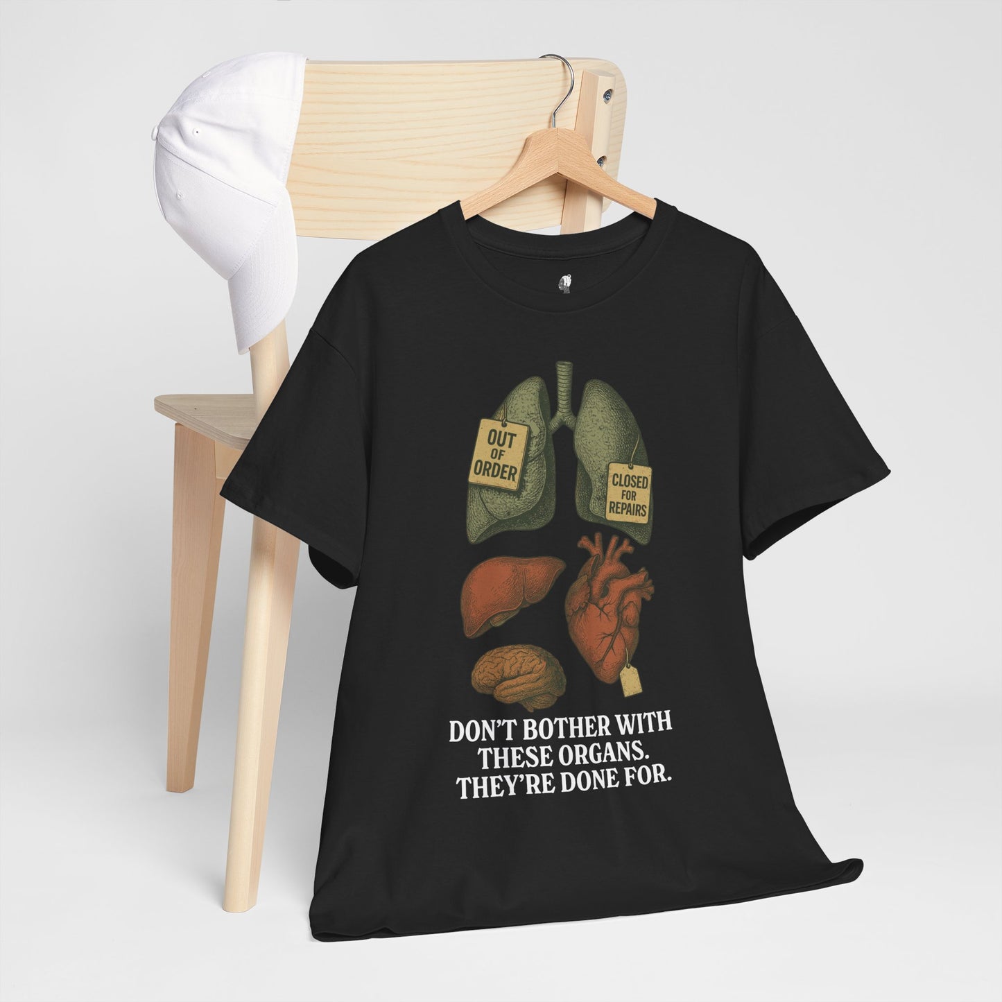 Funny Anatomy T-Shirt, Don't Bother With These Organs Graphic Tee, Unisex Heavy Cotton Shirt, Dark Humor Gift, Sarcastic Science Shirt