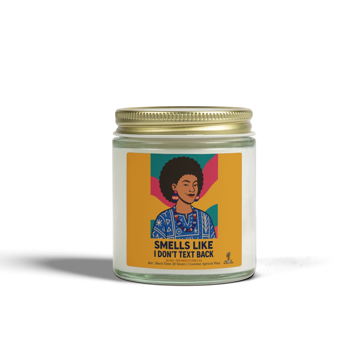 Colorful Smells like I don't text back Funny Coconut Apricot Wax Scented Candles, Afrocentric Candle,Home Fragrance Decor, Aromatherapy Gift, Relaxation Candle