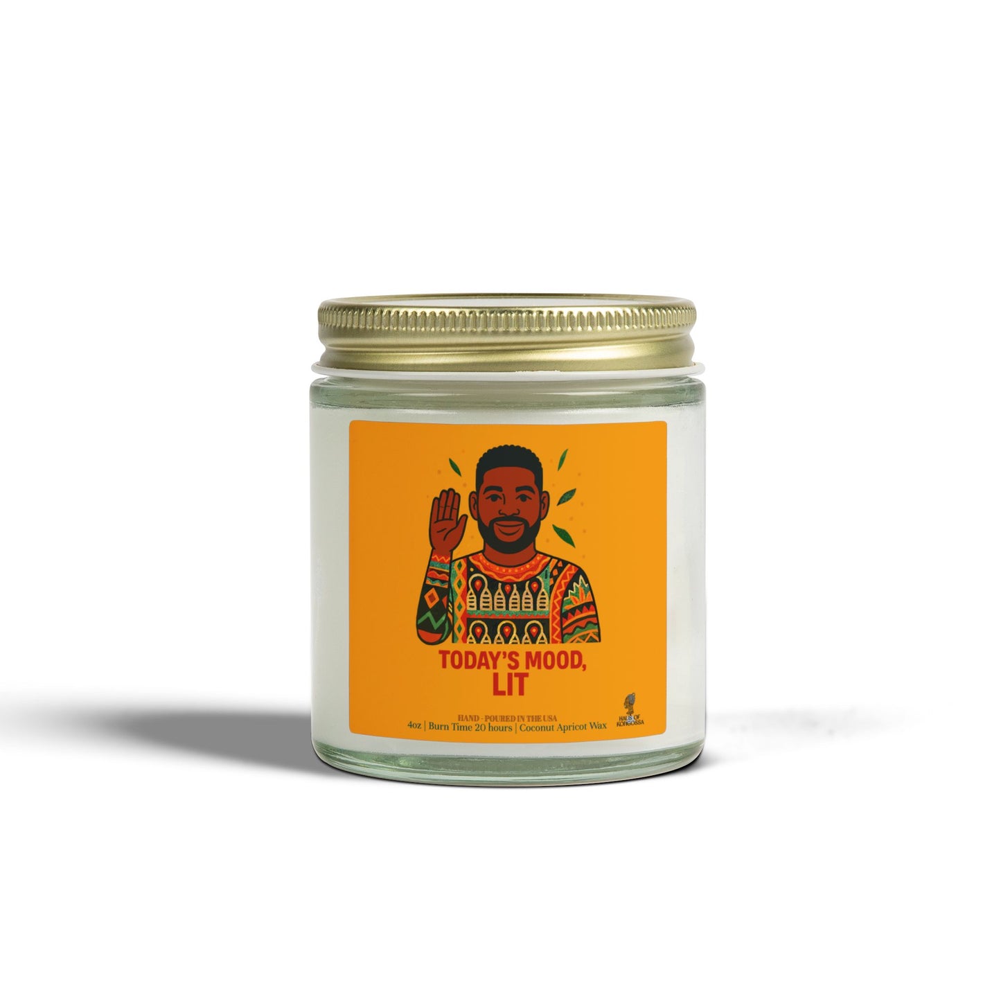 Today's Mood, LIT Coconut Apricot Wax Scented Candles (Color), Afrocentric Candle, Home Fragrance Decor, Aromatherapy Gift, Relaxation Candle