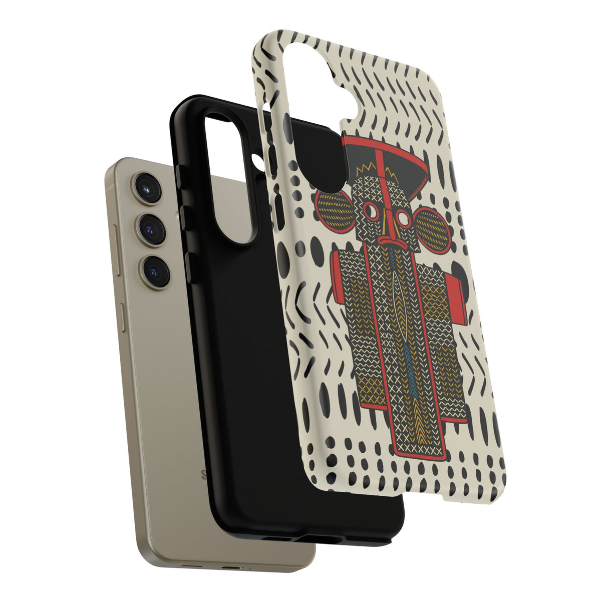 Elephant Mask Phone Case, African Art Design, Stylish Protective Cover for Samsung and iPhone, Unique Accessory, Gift Idea