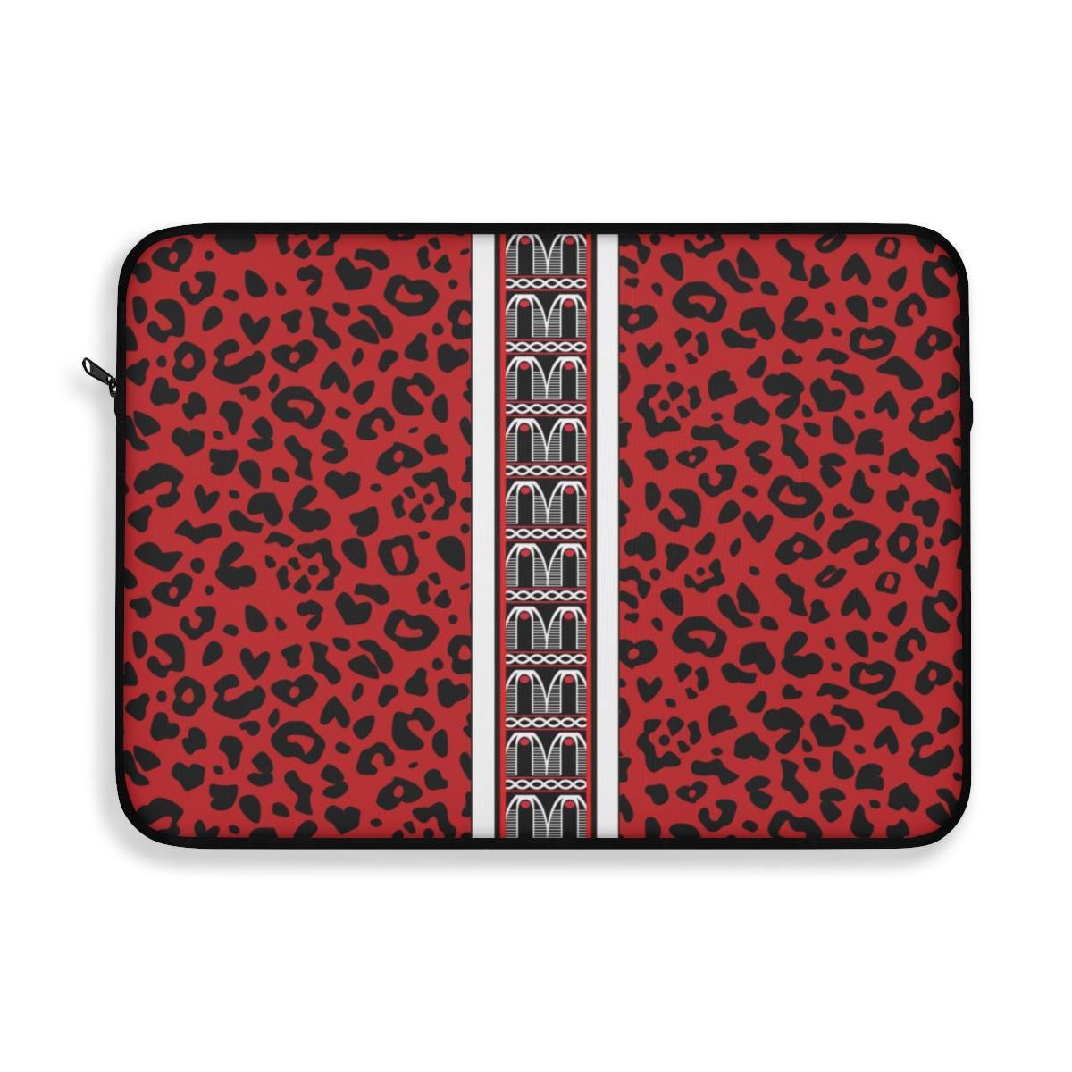 Leopard & Toghu Stripe Laptop Sleeve: Padded Protective Computer Case, Pro Macbook Air Sleeve